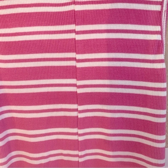 NWT Tank Top XL (14/16 Girls) Nordstrom Pink White Stripes Ribbed Tank - Picture 5 of 13
